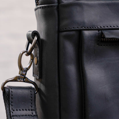 Laptop Bag SHVIGEL 11035 Black Genuine Leather with Stylish Design