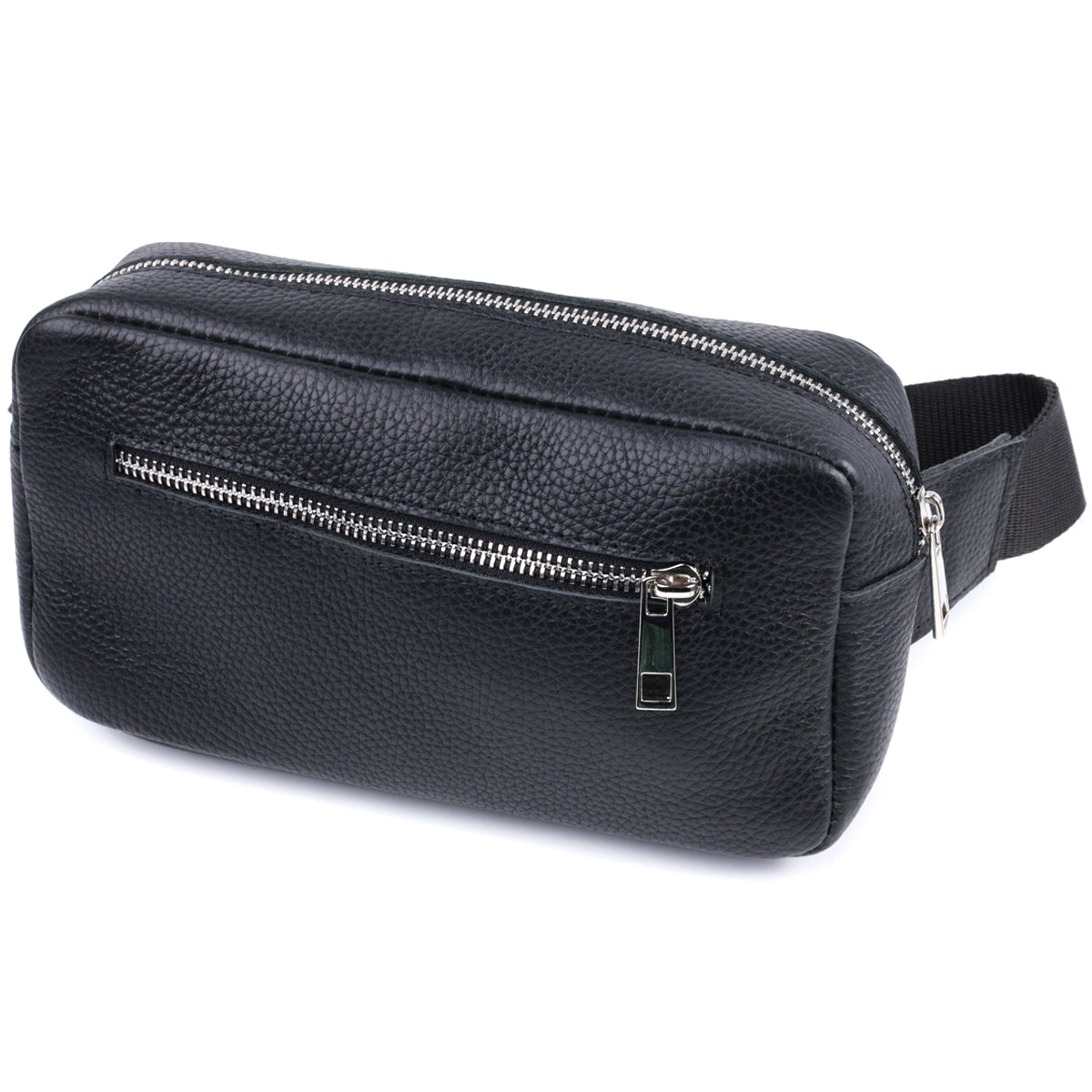 Men's Leather Sling Bag SHVIGEL 22826 Black Genuine Leather, Durable Design