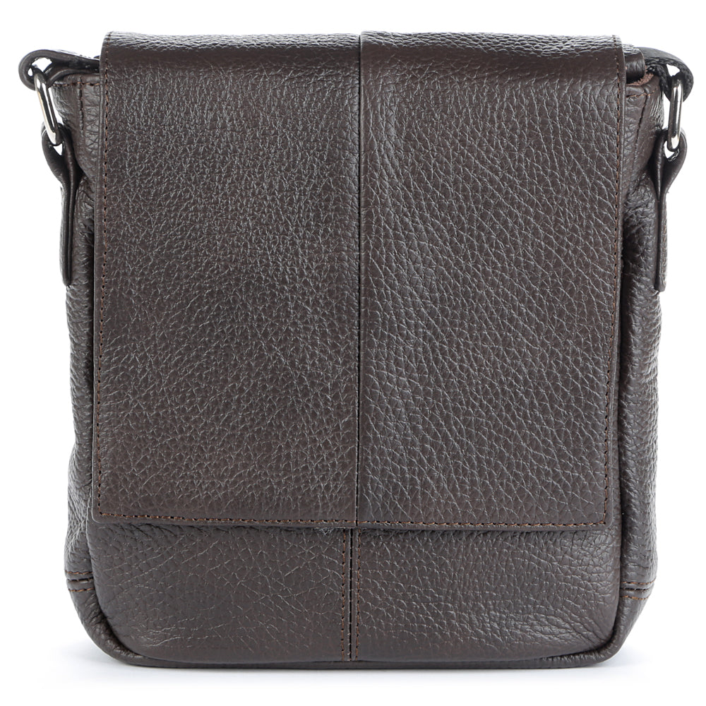 Leather Bag SHVIGEL 00977 Brown - Premium Natural Leather, Made in Ukraine