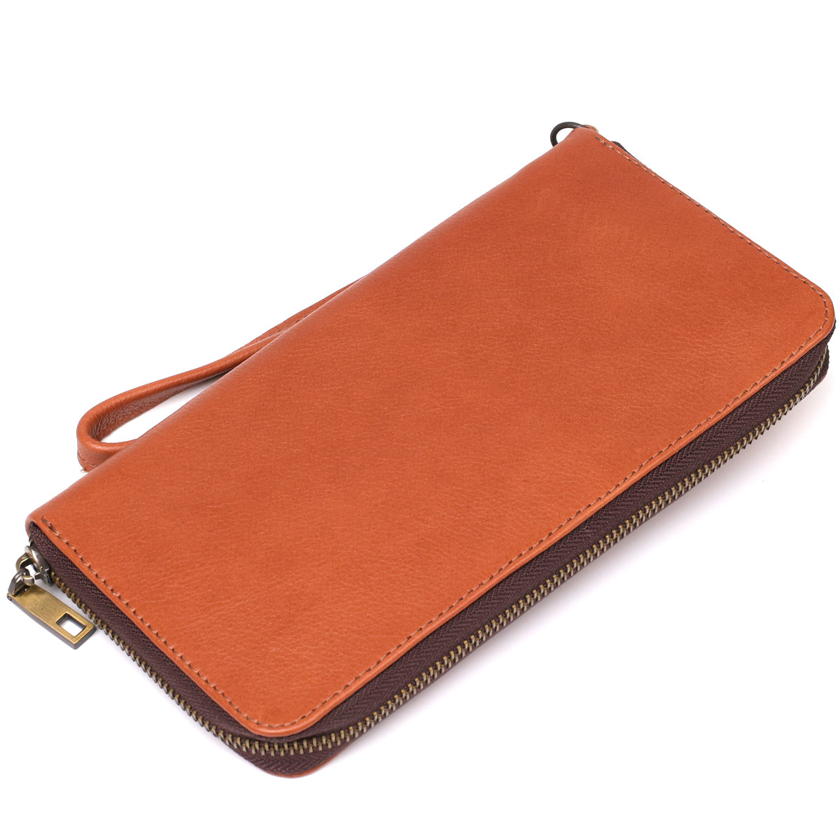 Men's Leather Clutch SHVIGEL 19122 Brown Made in Ukraine, Genuine Leather Material