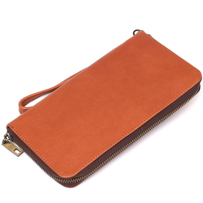 Men's Leather Clutch SHVIGEL 19122 Brown Made in Ukraine, Genuine Leather Material