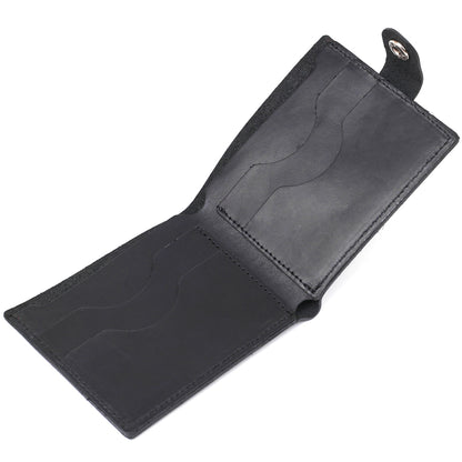Men's Vintage Matte Wallet SHVIGEL 16453 Black 100% Genuine Leather Craftsmanship