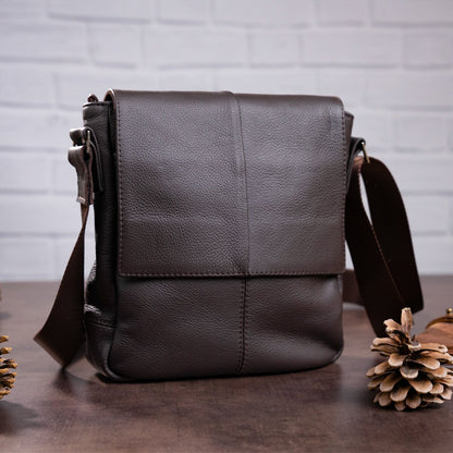 Leather Bag SHVIGEL 00852 Brown | Genuine Leather | Made in Ukraine