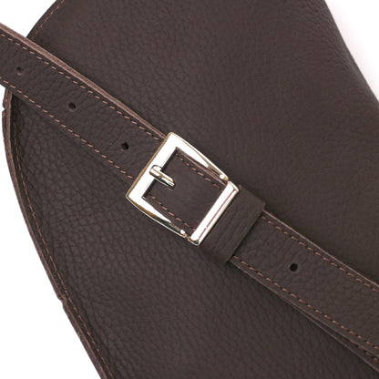 Leather Matte Banana Bag SHVIGEL 16381 Brown Handmade from Natural Leather