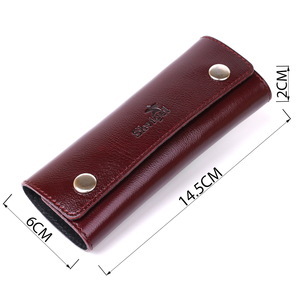 Leather Key Holder SHVIGEL 16532 Burgundy, Made in Ukraine, Genuine Leather, Key Organizer