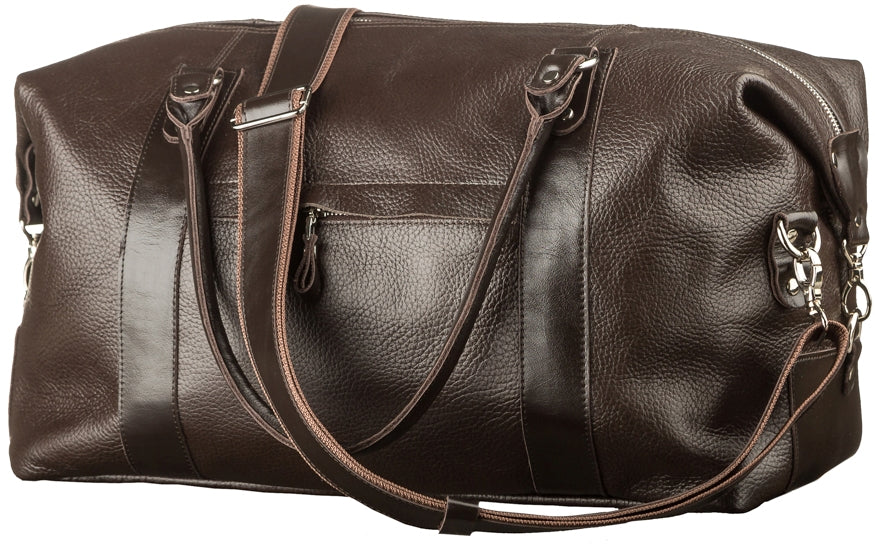 Travel Bag SHVIGEL 00879 Brown Genuine Leather Durable Stylish Design