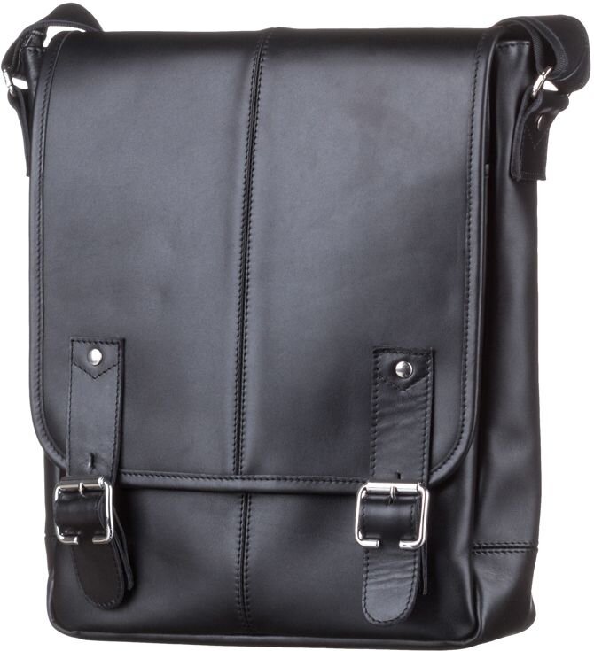 Men's Leather Bag SHVIGEL 11040 Black, Crafted from Natural Leather, Made in Ukraine