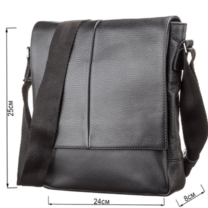 Men's Bag SHVIGEL 00861 Black Genuine Leather, Durable Ukrainian Craftsmanship
