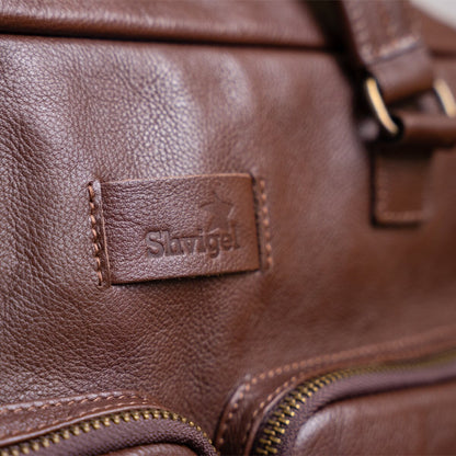 Men's Leather Laptop Bag SHVIGEL 19109 Brown Made of Genuine Leather