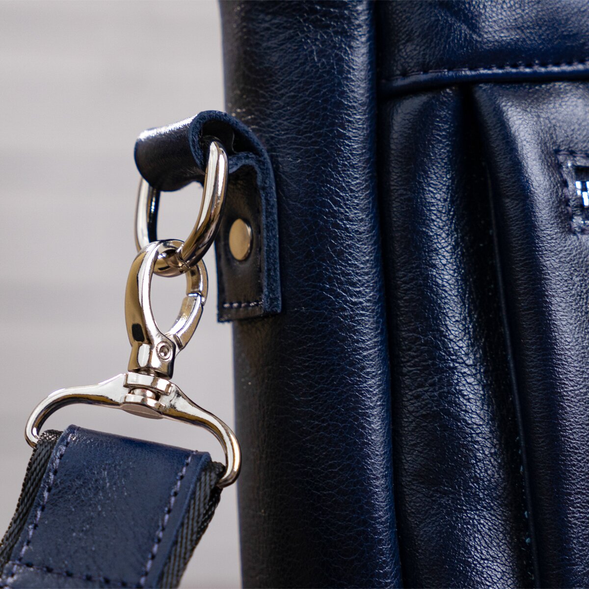 Laptop Bag SHVIGEL 00976 Blue Genuine Leather from Ukraine with Stylish Design