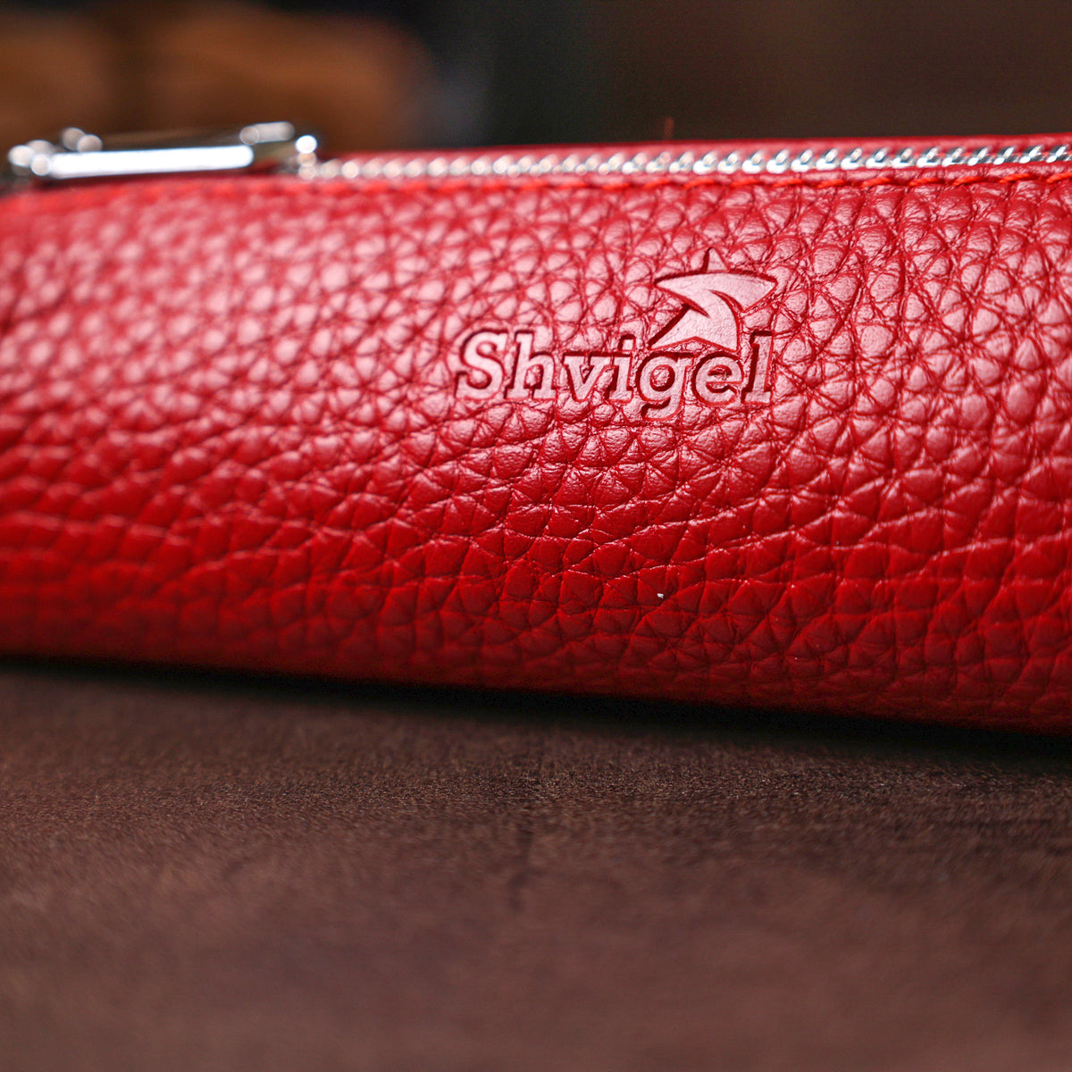 Leather Women's Key Holder SHVIGEL 16537 Red Natural Leather for Keys