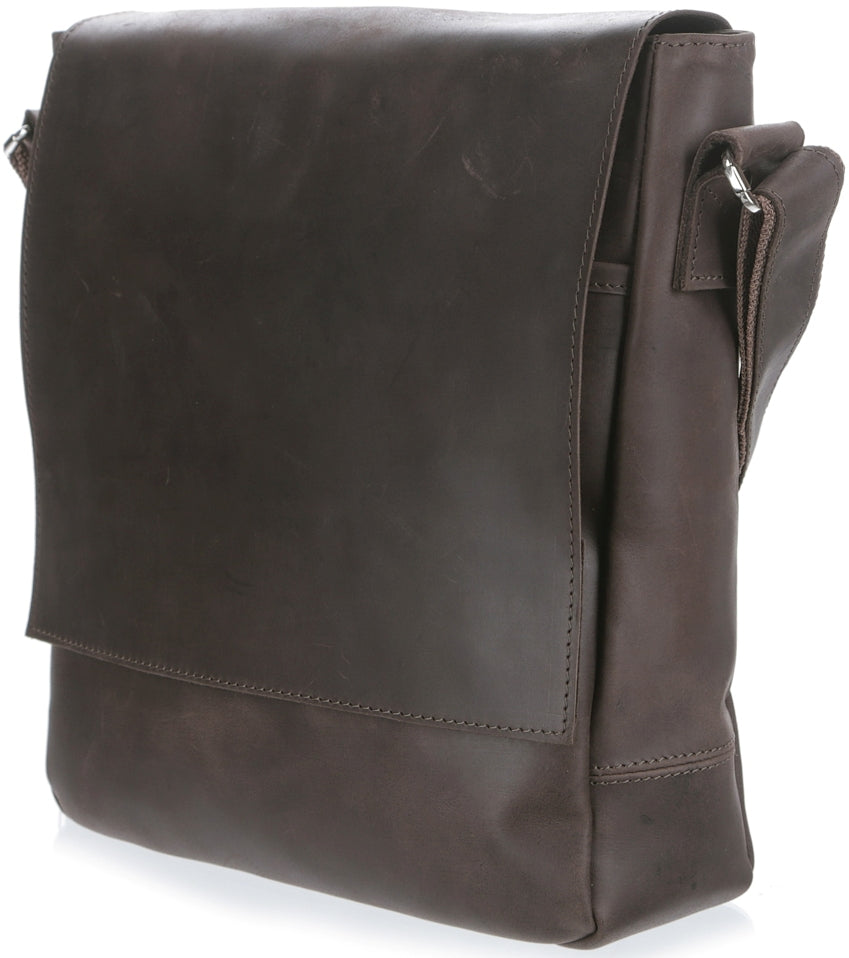Messenger Bag SHVIGEL 00886 Brown Genuine Leather Handmade in Ukraine