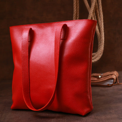 Leather Women's Bag SHVIGEL 16355 Red, Made in Ukraine, Genuine Leather Material