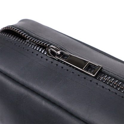 Men's Matte Leather Crossbody Bag SHVIGEL 22848 Black - Genuine Leather Design