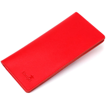 Vertical Wallet SHVIGEL 13990 Red Made of Genuine Leather from Ukraine