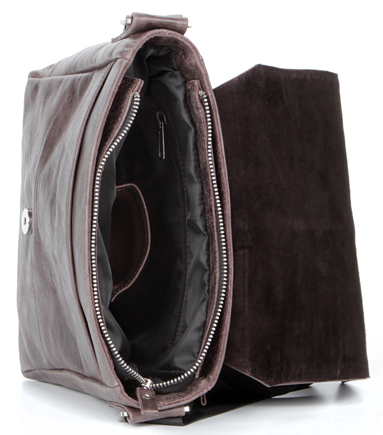 Genuine Leather Messenger Bag SHVIGEL 00794 Brown - Stylish Ukrainian Design