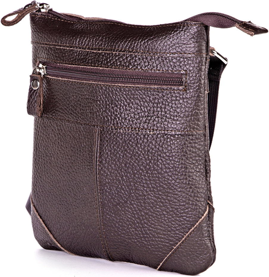 Leather Bag SHVIGEL 11014 Made in Ukraine Brown Natural Leather Classic Design