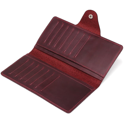 Women's Vintage Leather Wallet SHVIGEL 16166 Burgundy Natural Leather Design