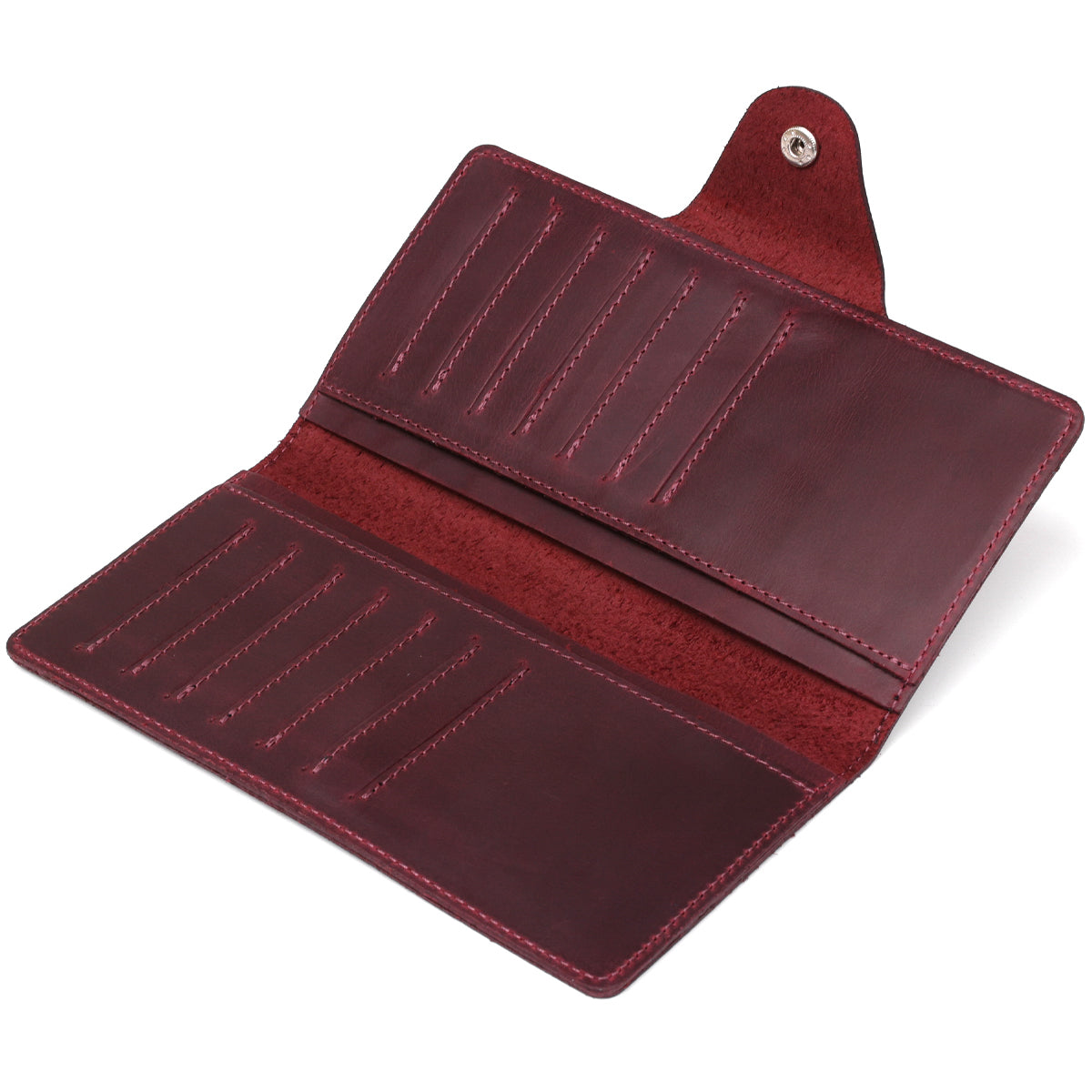 Women's Vintage Leather Wallet SHVIGEL 16166 Burgundy Natural Leather Design