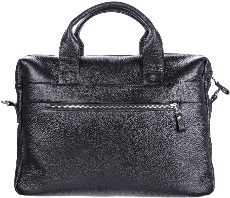 Laptop Bag SHVIGEL 11000 Black Genuine Leather Stylish Design for Professionals
