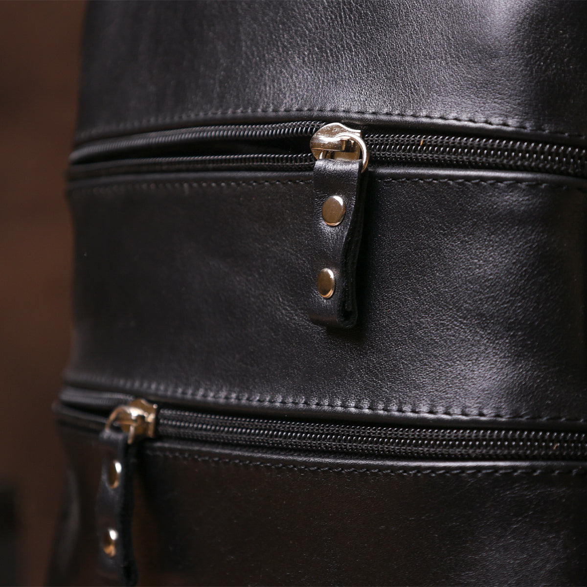 Women's Leather Backpack SHVIGEL 15304 Black Made in Ukraine Natural Leather