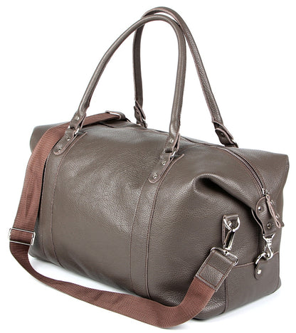 Travel Bag SHVIGEL 00889 Gray Genuine Leather Made in Ukraine