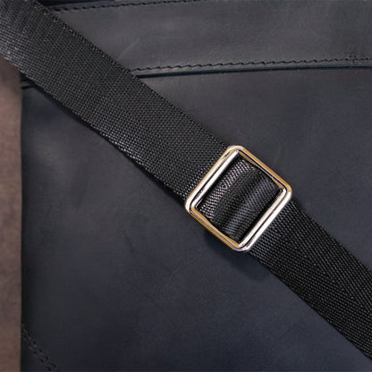 Leather Bag SHVIGEL 11024 Black Genuine Leather Handmade from Ukraine