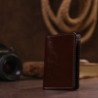 Leather Driver’s License Holder by SHVIGEL, Model 13927, Brown, Natural Leather