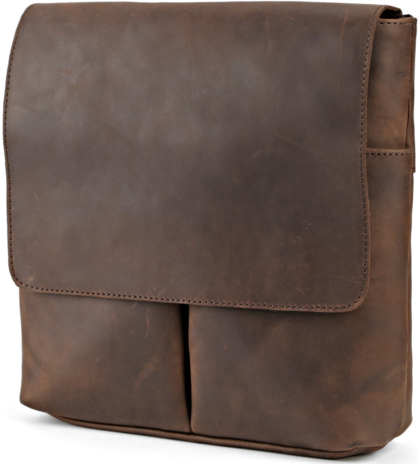 Vintage Leather Bag SHVIGEL 00998 Brown Natural Leather, Made in Ukraine