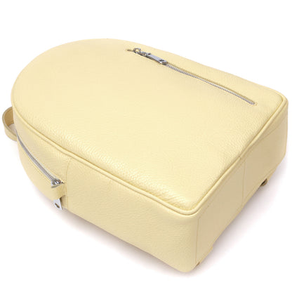 Leather Backpack SHVIGEL 16322 Lemon - Natural Leather, Made in Ukraine