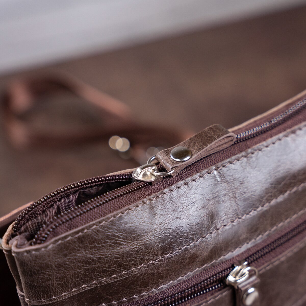 Leather Bag SHVIGEL 11136 Made in Ukraine Brown Genuine Leather Fashion Accessory