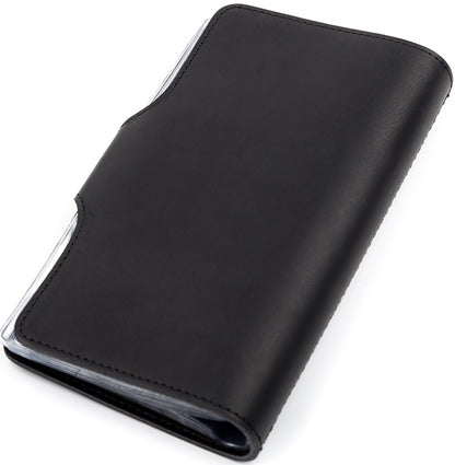 Large SHVIGEL Business Card Holder 13905 Black Leather Made in Ukraine for Visiting Cards