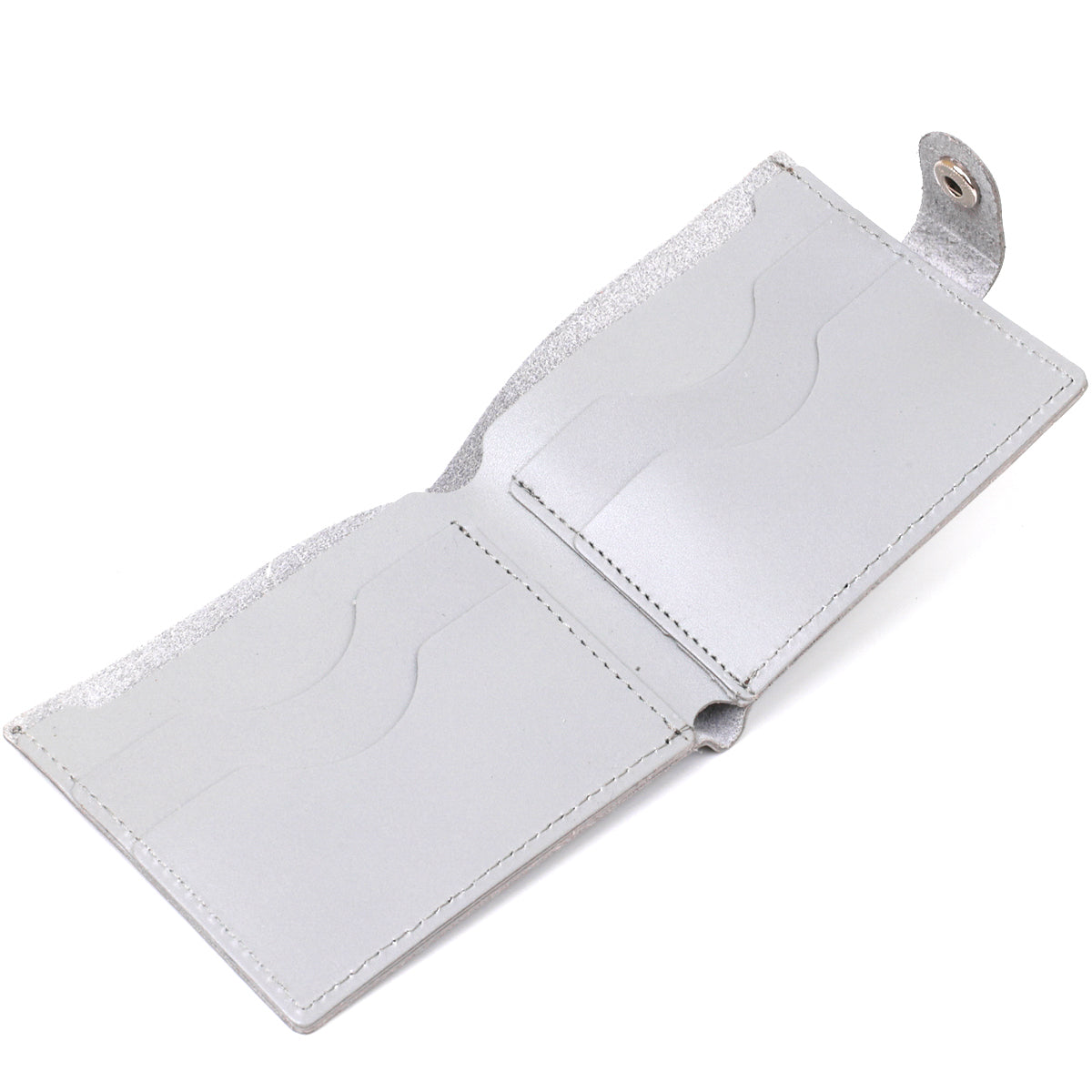 Classic Leather Wallet SHVIGEL 16472 Gray Natural Leather Made in Ukraine