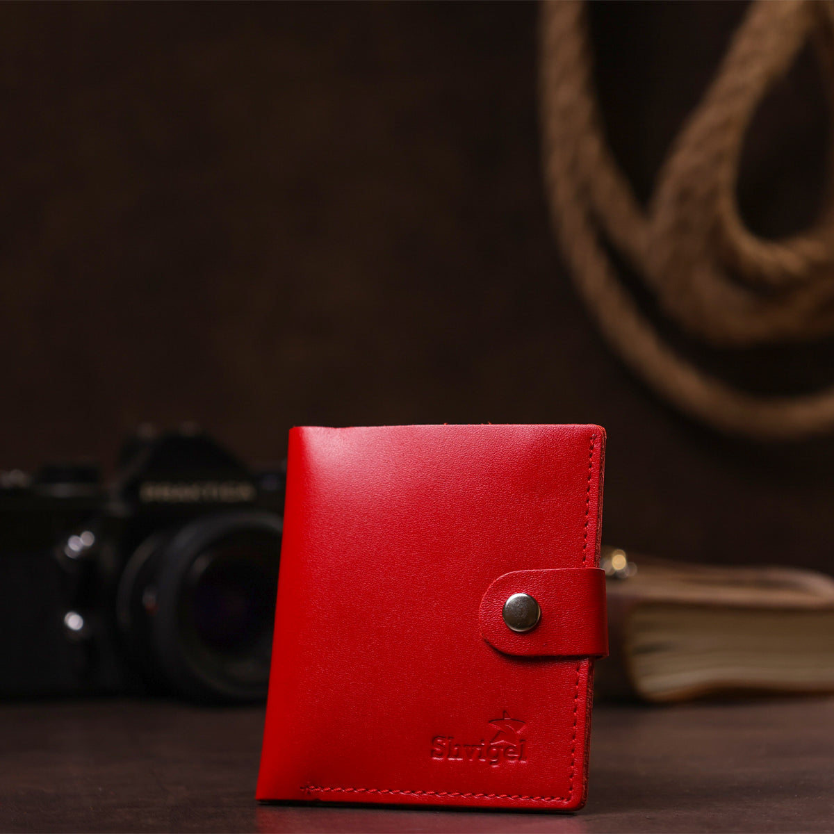 Vertical Women’s Leather Wallet SHVIGEL 16223 Red, Made in Ukraine, Genuine Leather