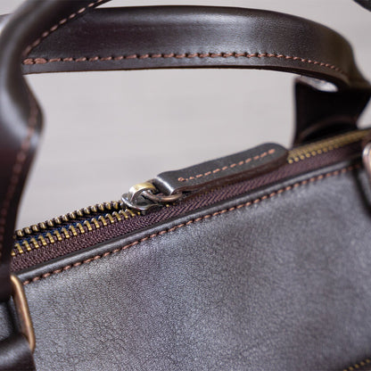Men's Leather Bag SHVIGEL 11138 Brown Genuine Leather Handmade in Ukraine