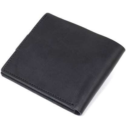 Men's Vintage Matte Wallet SHVIGEL 16453 Black 100% Genuine Leather Craftsmanship