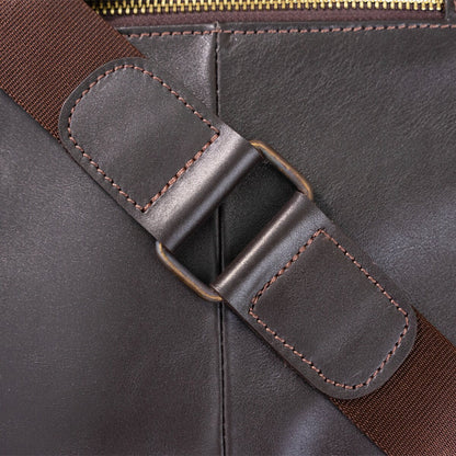 Leather Men's Bag SHVIGEL 11089 Brown Genuine Leather Made in Ukraine