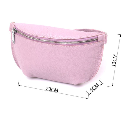 Leather Practical Women's Waist Bag SHVIGEL 16376 Lilac Genuine Leather