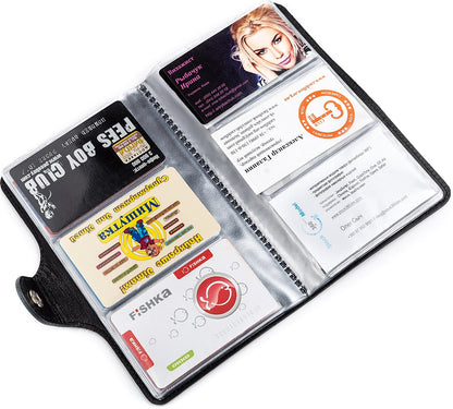 Large SHVIGEL Business Card Holder 13906 Blue Genuine Leather for Visiting Cards