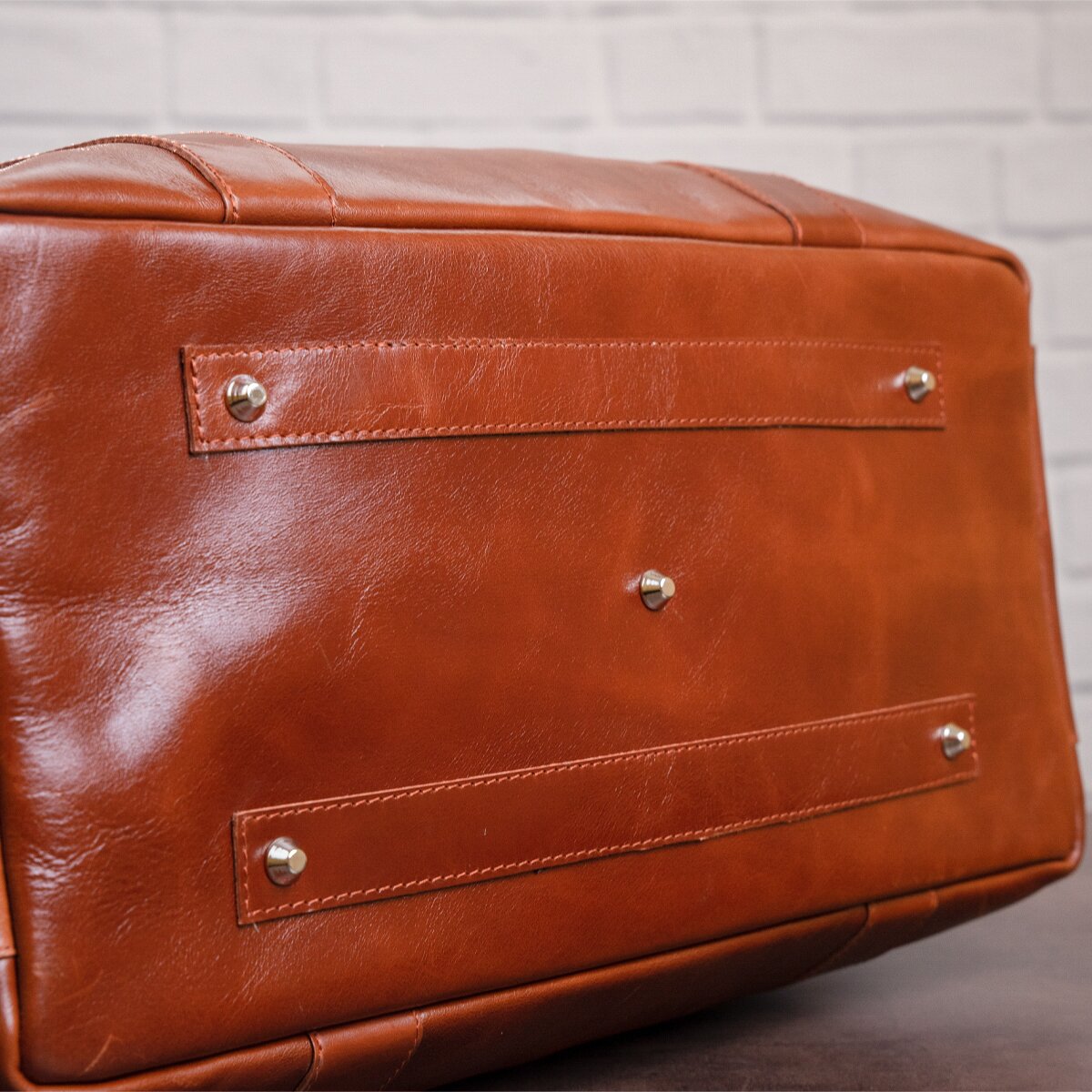 Travel Bag SHVIGEL 00882 in Ruda Color - Handmade from Natural Leather, Ukraine