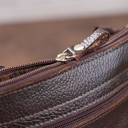 Leather Bag SHVIGEL 11014 Made in Ukraine Brown Natural Leather Classic Design