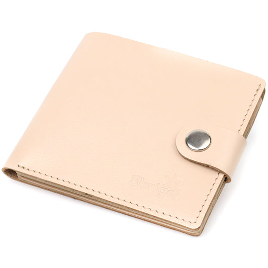 Stylish Women's Leather Wallet with Coin Pocket SHVIGEL 16623 Milk Color Natural Leather