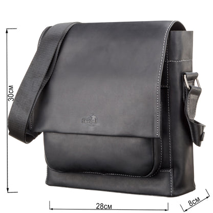 Men's Leather Bag SHVIGEL 11112 Black Genuine Leather from Ukraine