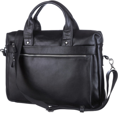 Laptop Bag SHVIGEL 11036 Black Genuine Leather Suitable for Daily Use