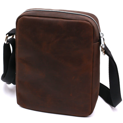 Vintage Leather Men's Bag SHVIGEL 16332 Brown - Genuine Leather Made in Ukraine