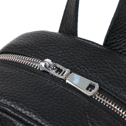 Compact Women's Backpack SHVIGEL 16317 Natural Leather Black Color Stylish Design