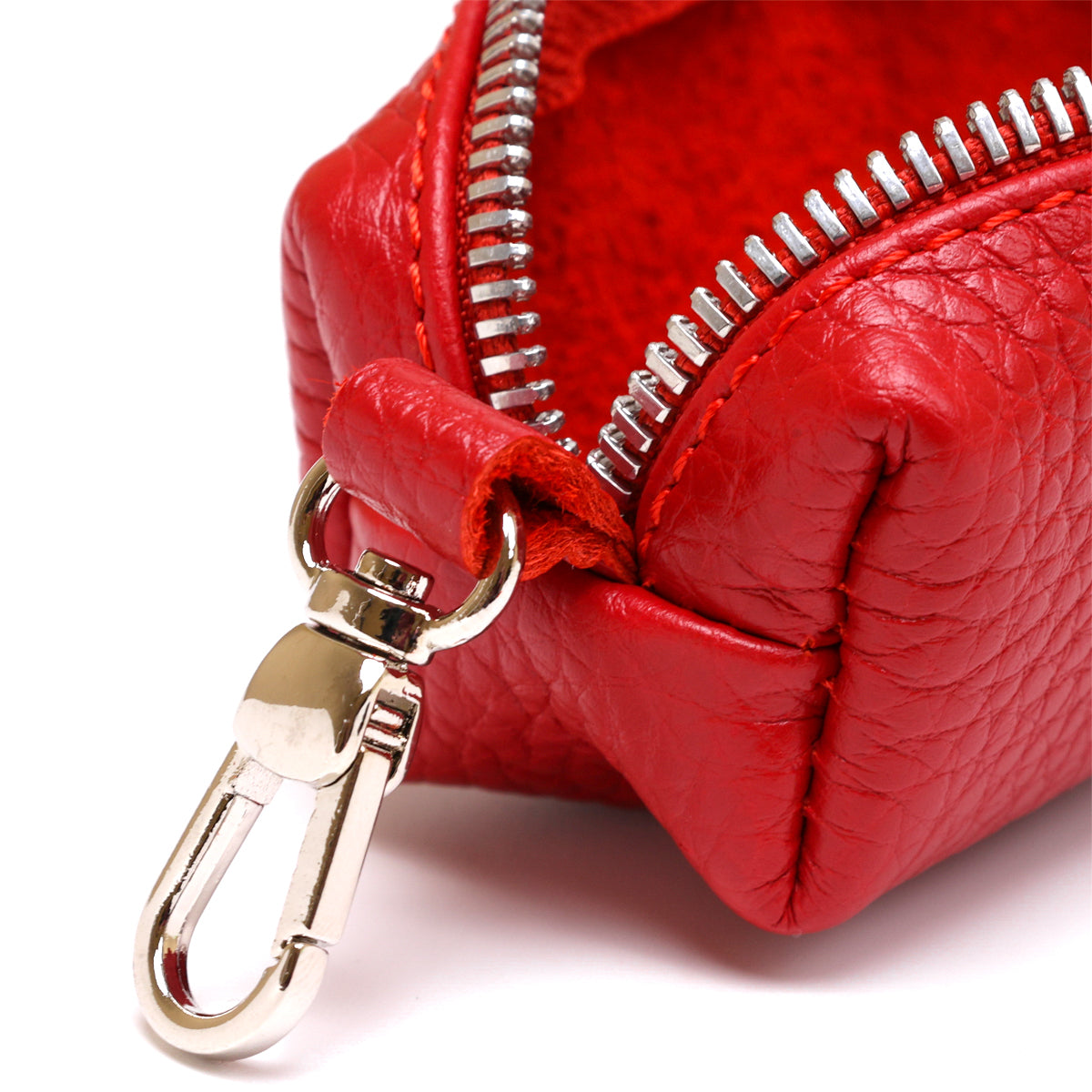 Leather Women's Key Holder SHVIGEL 16537 Red Natural Leather for Keys
