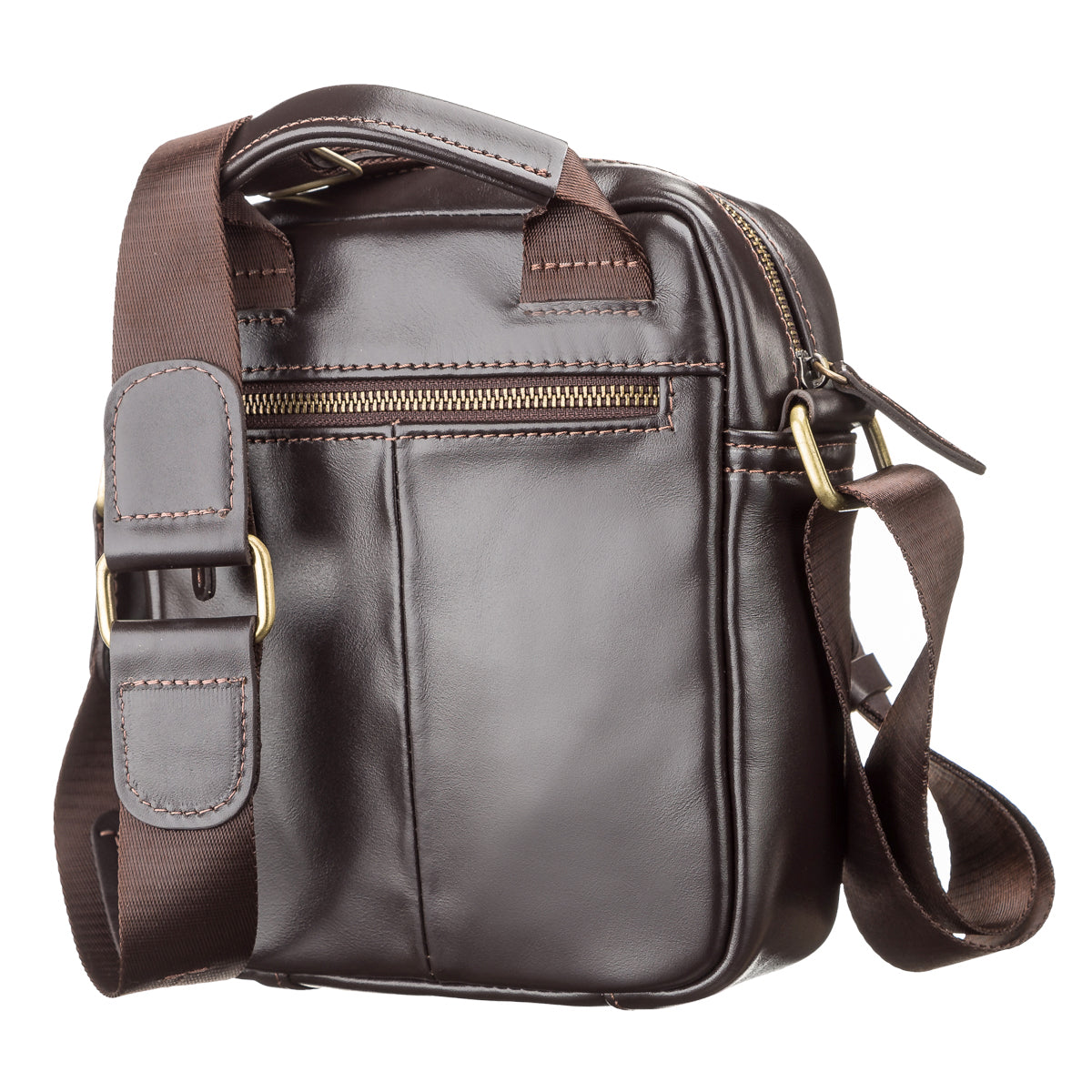 Leather Men's Bag SHVIGEL 11089 Brown Genuine Leather Made in Ukraine