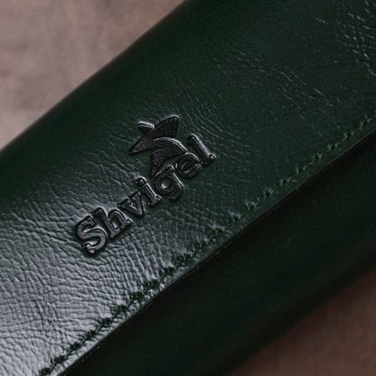 Modern Leather Key Holder SHVIGEL 16531 Green Natural Leather for Keys