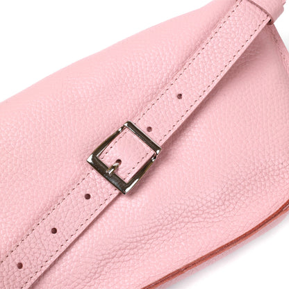 Women's Leather Banana Bag SHVIGEL 16375 Pink Natural Leather Durable Design